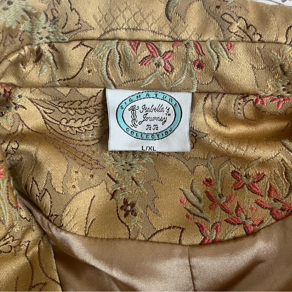 Embroidered Floral Gold Blazer - Picture 5 of 10
